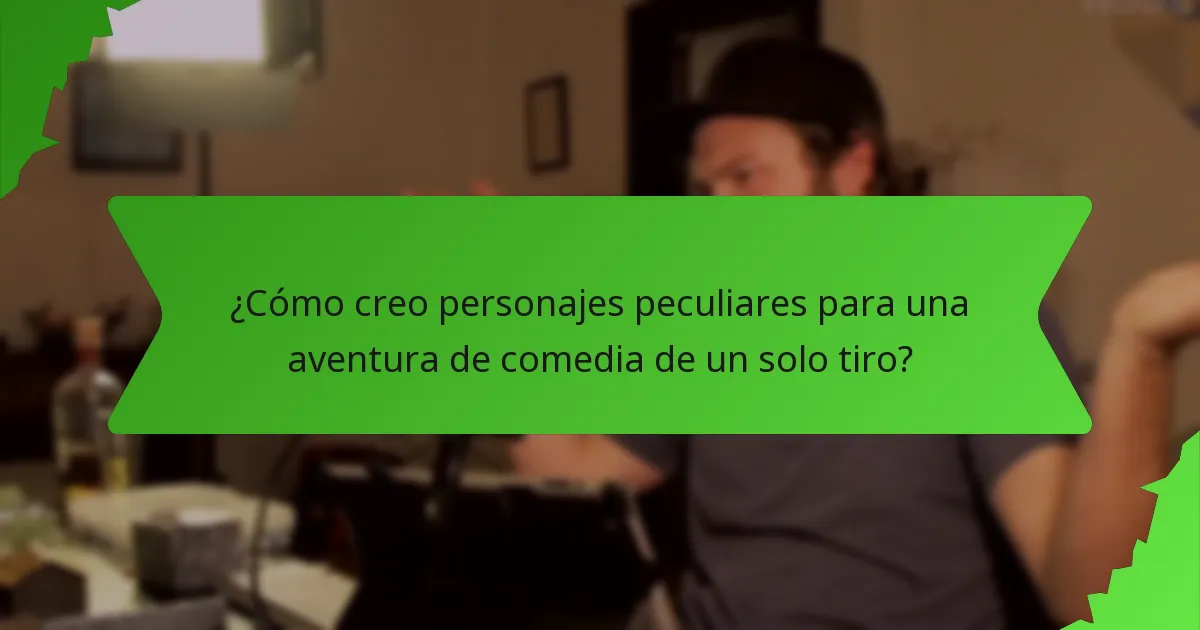 ¿Cómo creo personajes peculiares para una aventura de comedia de un solo tiro?
