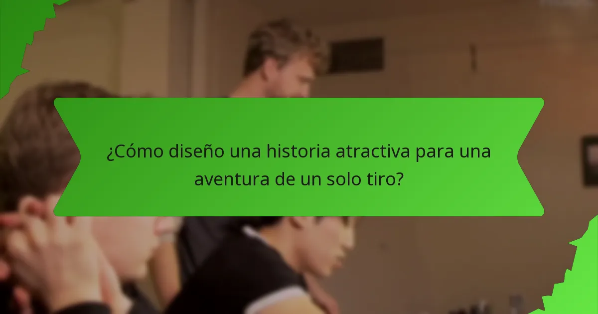 ¿Cómo diseño una historia atractiva para una aventura de un solo tiro?