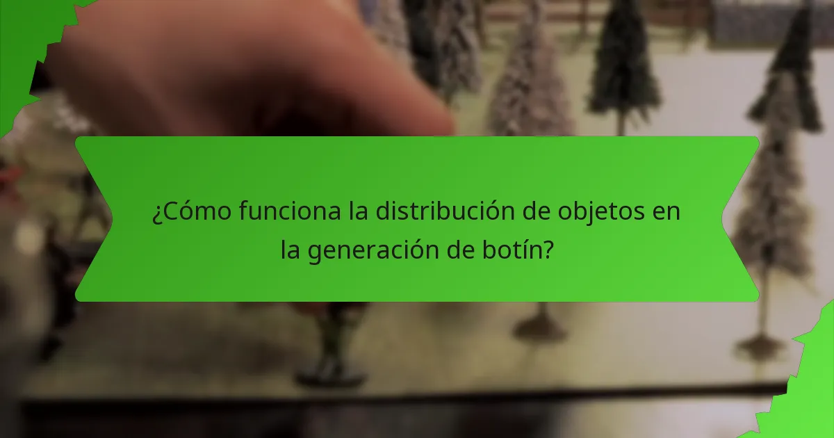 ¿Cómo funciona la distribución de objetos en la generación de botín?