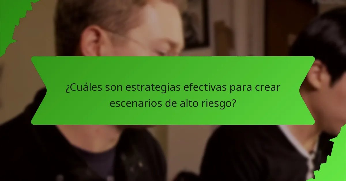 ¿Cuáles son estrategias efectivas para crear escenarios de alto riesgo?
