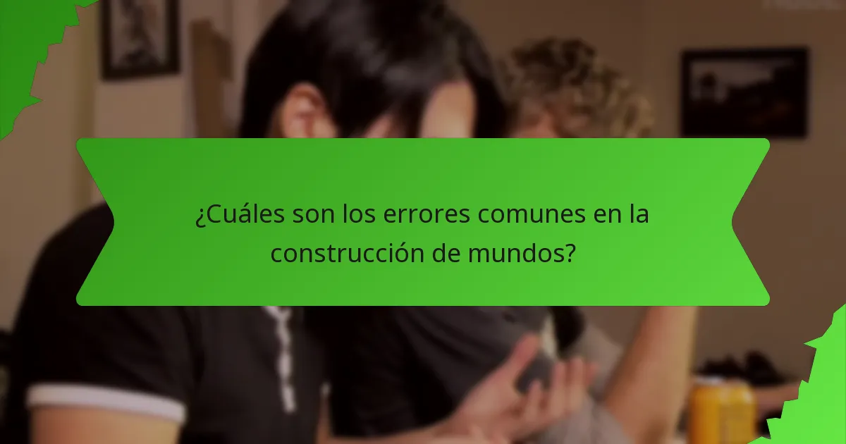 ¿Cuáles son los errores comunes en la construcción de mundos?