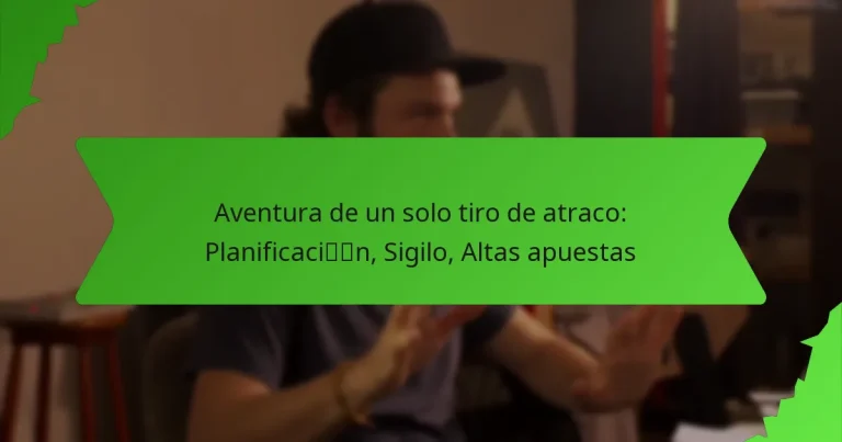 Aventura de un solo tiro de atraco: Planificación, Sigilo, Altas apuestas