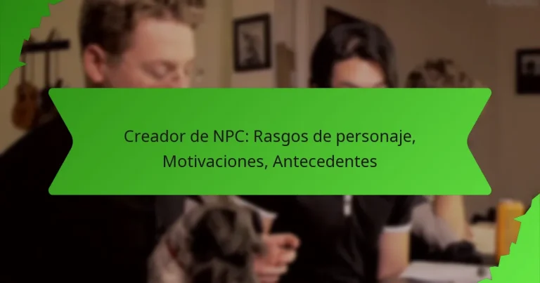 Creador de NPC: Rasgos de personaje, Motivaciones, Antecedentes