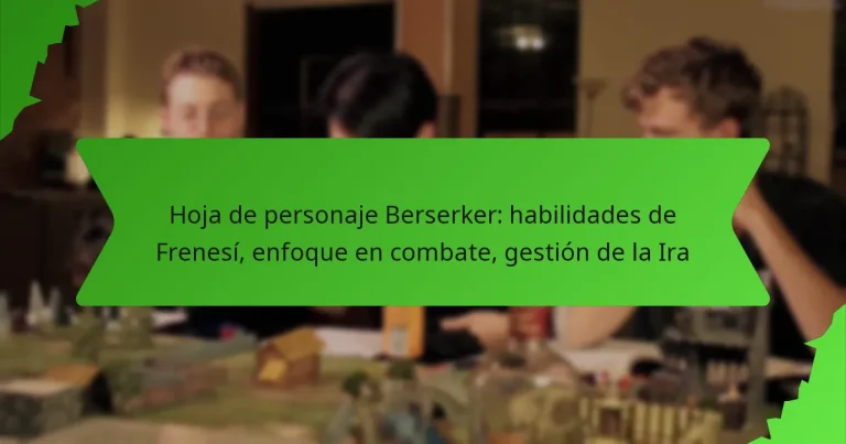 Hoja de personaje Berserker: habilidades de Frenesí, enfoque en combate, gestión de la Ira