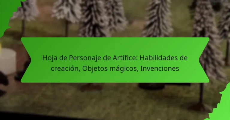 Hoja de Personaje de Artífice: Habilidades de creación, Objetos mágicos, Invenciones