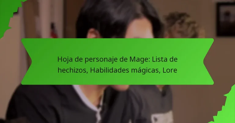 Hoja de personaje de Mage: Lista de hechizos, Habilidades mágicas, Lore