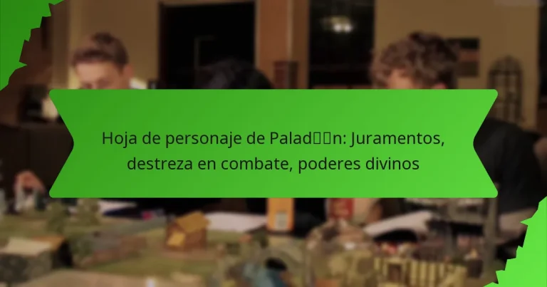 Hoja de personaje de Paladín: Juramentos, destreza en combate, poderes divinos