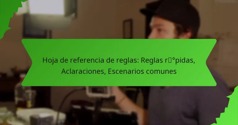 Hoja de referencia de reglas: Reglas rápidas, Aclaraciones, Escenarios comunes