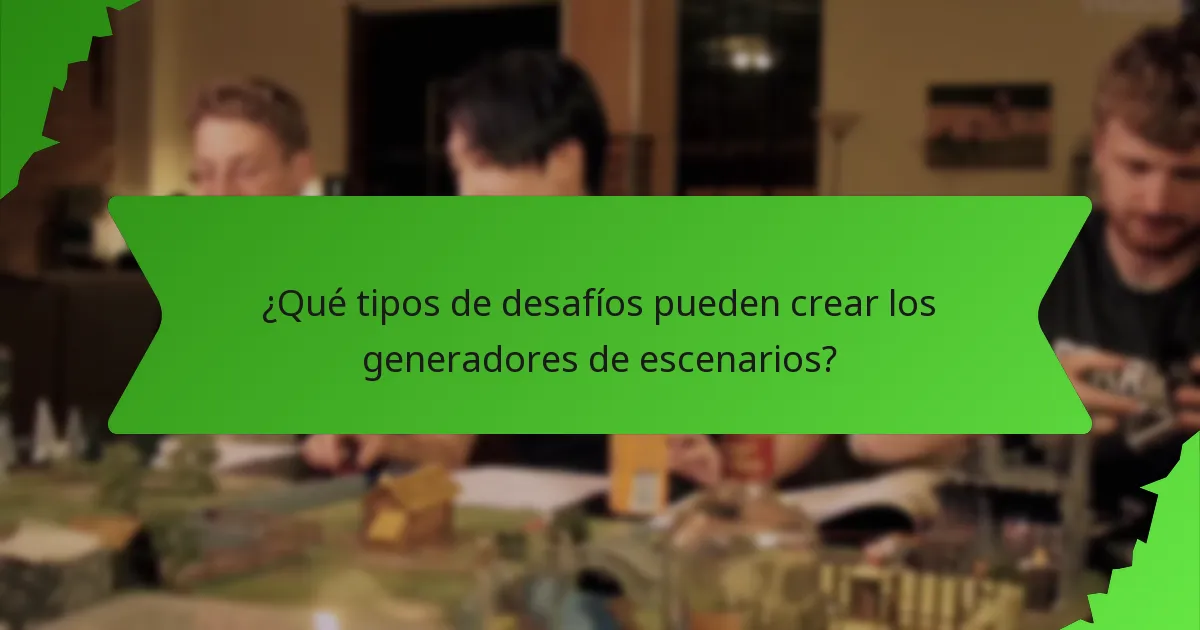 ¿Qué tipos de desafíos pueden crear los generadores de escenarios?